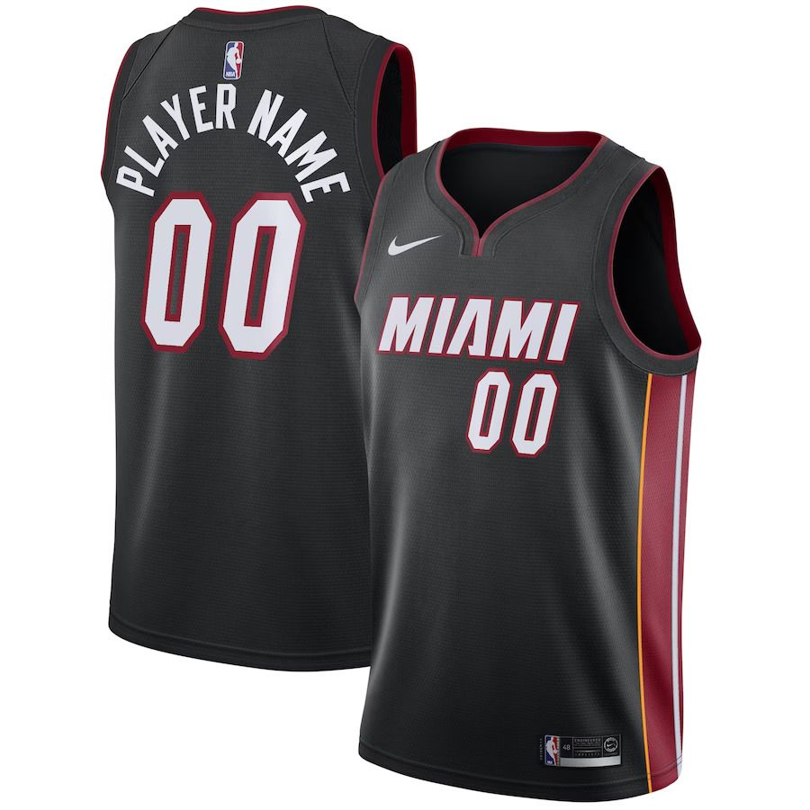 Men Miami Heat Nike Black Swingman Custom NBA Jersey